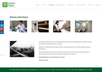 Website para o Dr. Juliano Wada - estrutura da clínica
