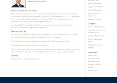 Website para a advocacia TMBJ - detalhe da página de currículo