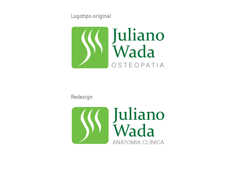 Logotipo original e redesign: mudanças sutis porém fundamentais para harmonizar a proporção do logotipo
